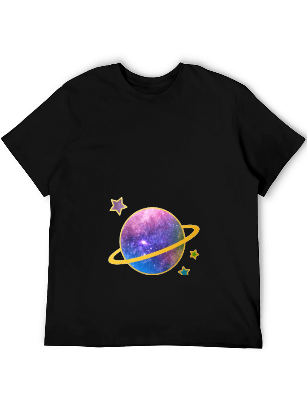Galaxy Planet Graphic Tee - Black