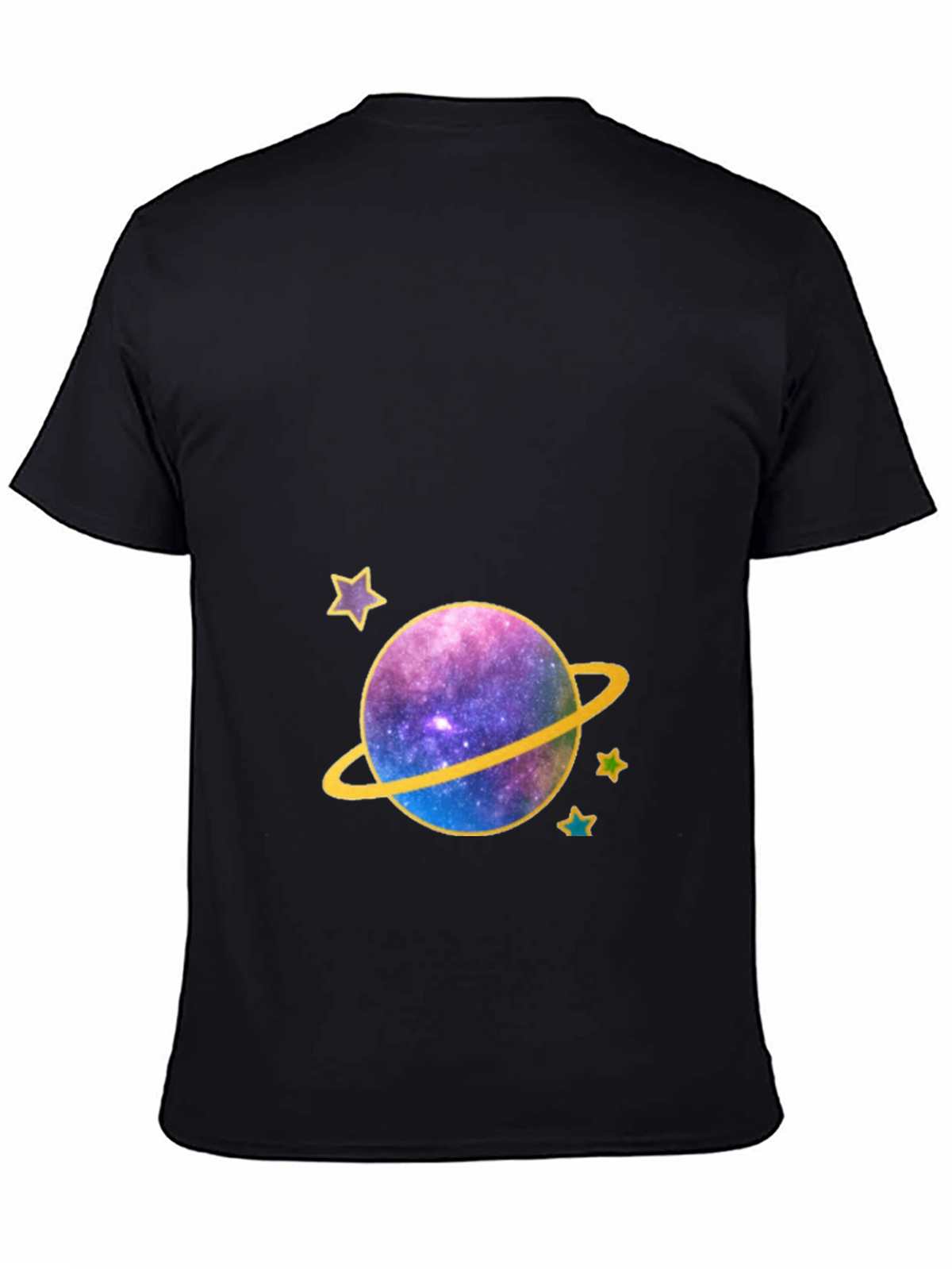 Galaxy Planet Graphic Tee - Black