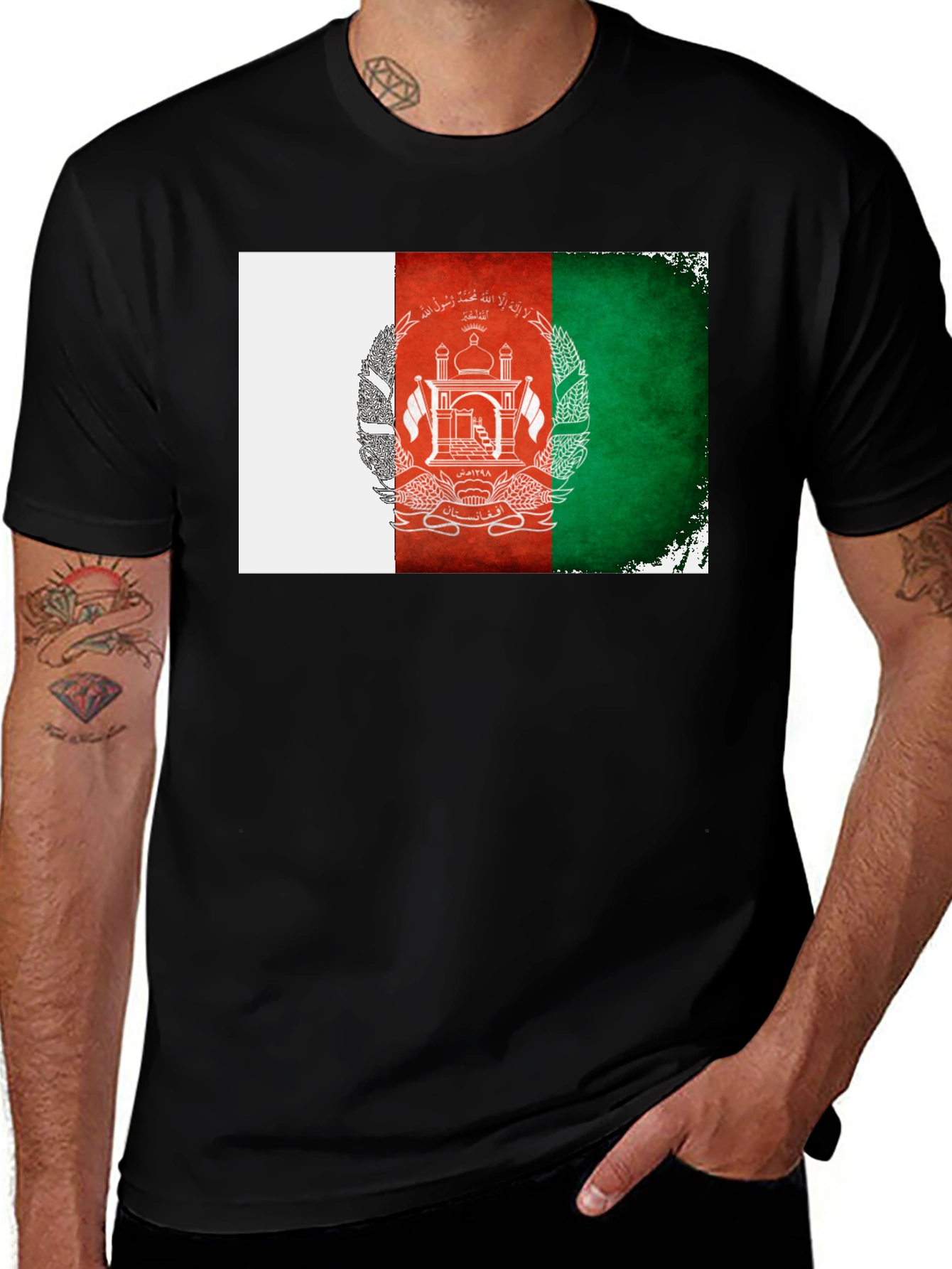 Afghanistan Flag T-Shirt - Grunge Style