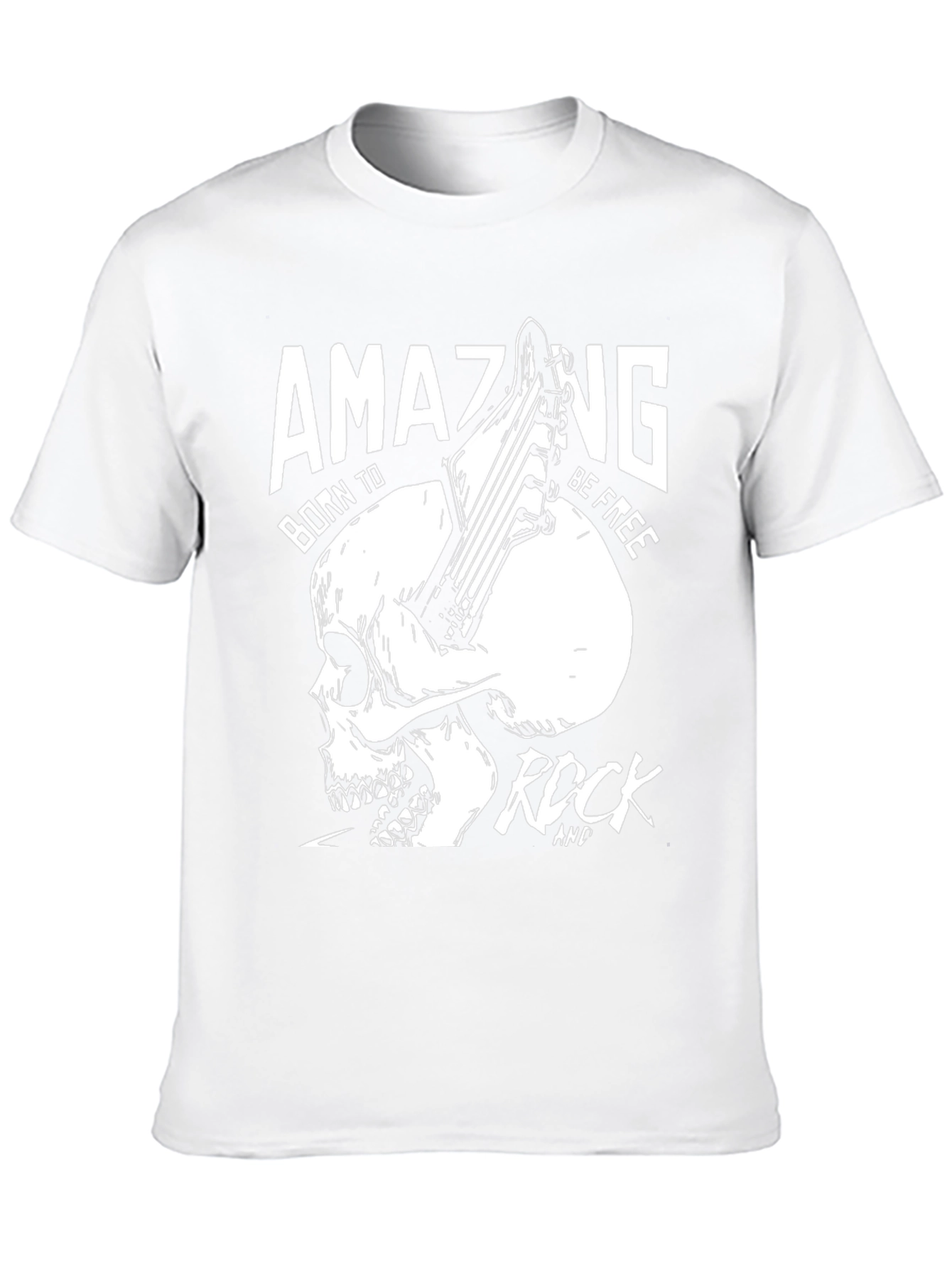 Amazing Rock Skull Graphic T-Shirt - Black
