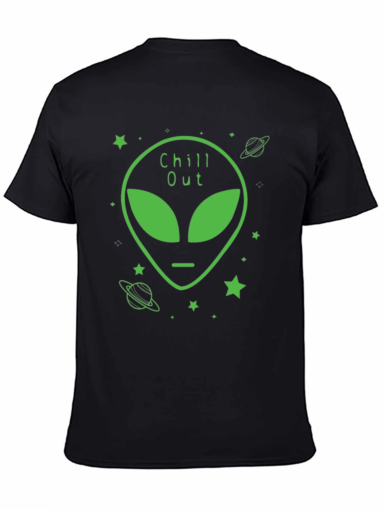 Chill Out Alien Graphic Black T-Shirt