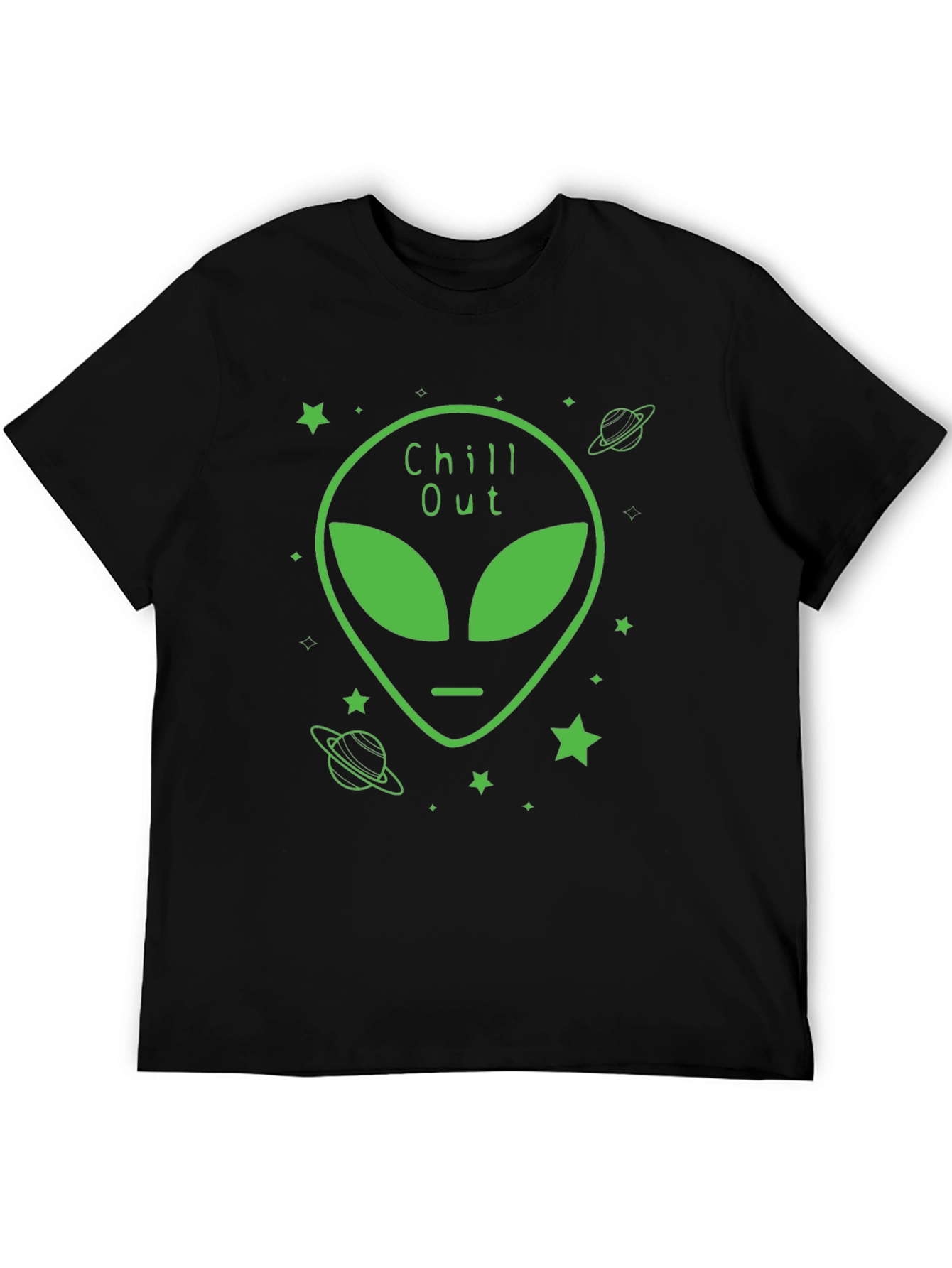 Chill Out Alien Graphic Black T-Shirt