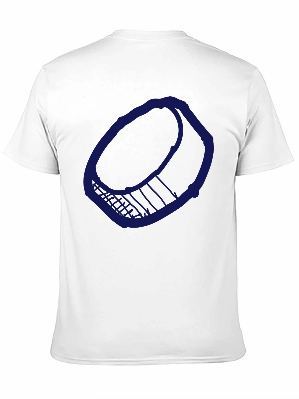 Mens Black T-Shirt with Blue Hockey Puck Design