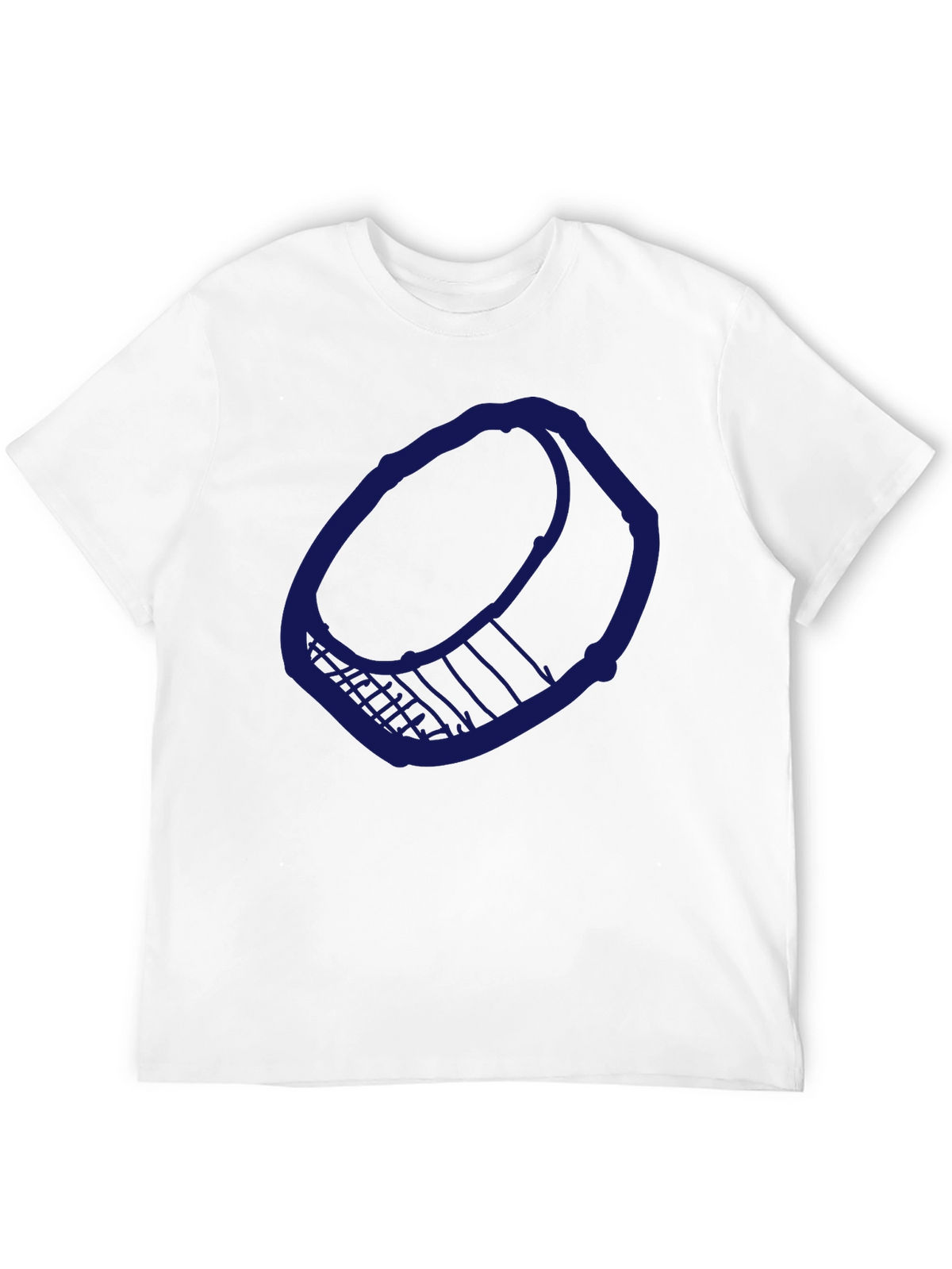 Mens Black T-Shirt with Blue Hockey Puck Design