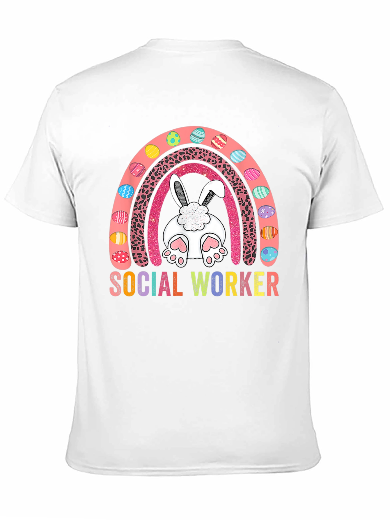 Social Worker Easter Bunny Rainbow T-Shirt