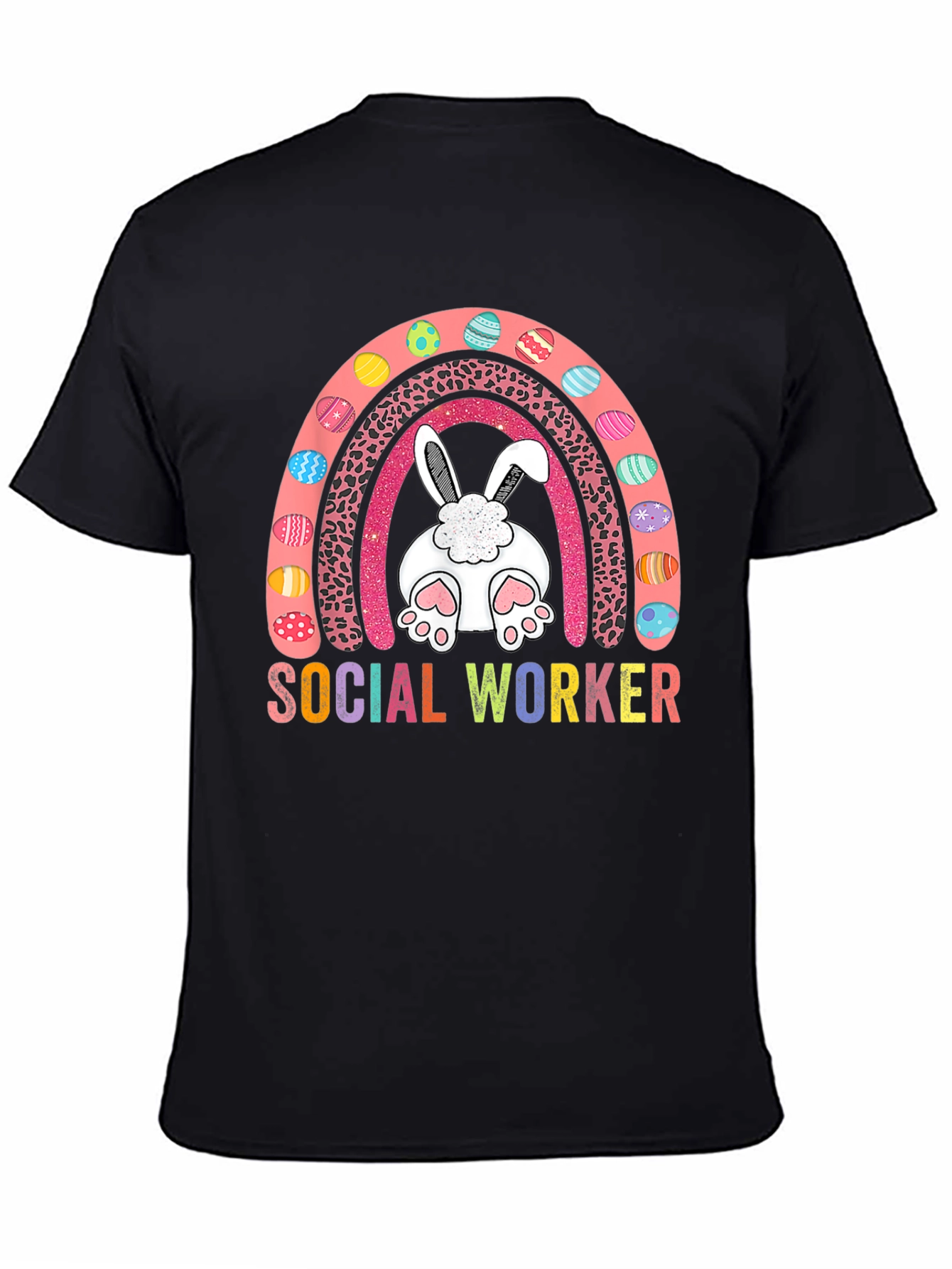 Social Worker Easter Bunny Rainbow T-Shirt