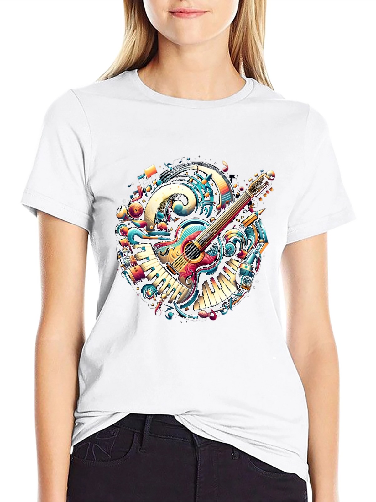 Musical Guitar T-Shirt - Vivid Graphic Tee