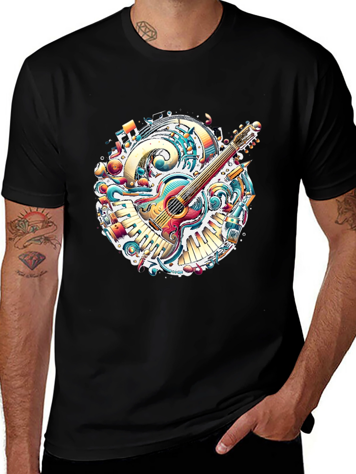 Musical Guitar T-Shirt - Vivid Graphic Tee