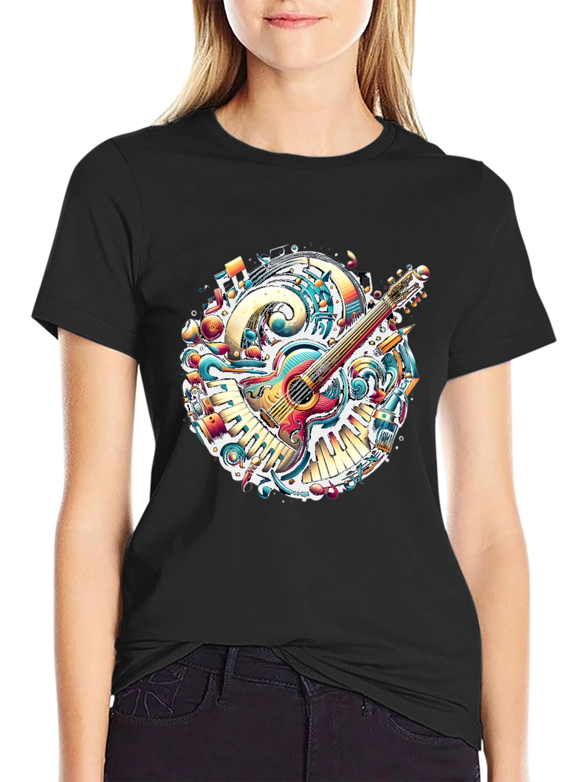 Musical Guitar T-Shirt - Vivid Graphic Tee