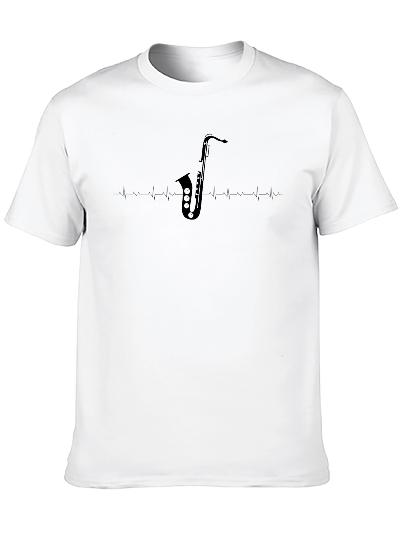 Saxophone Heartbeat Graphic Tee - Musicians Style