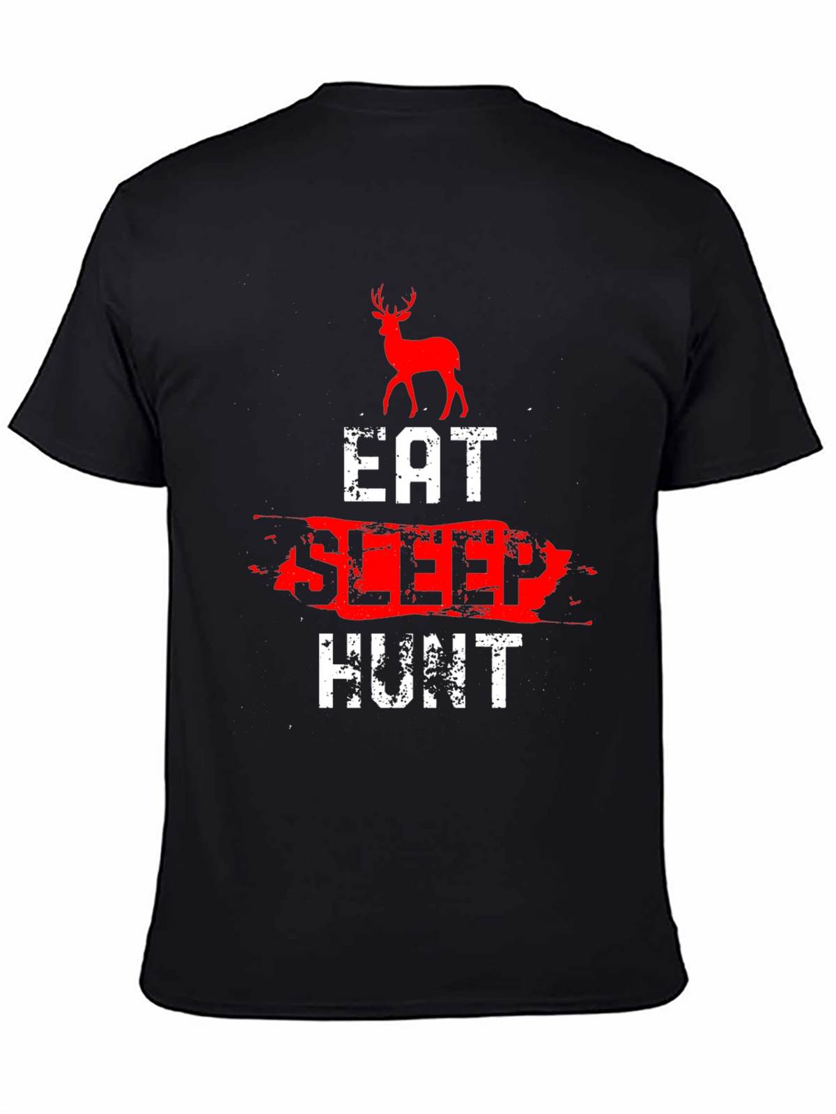 Eat Sleep Hunt Deer Graphic Tee - Black