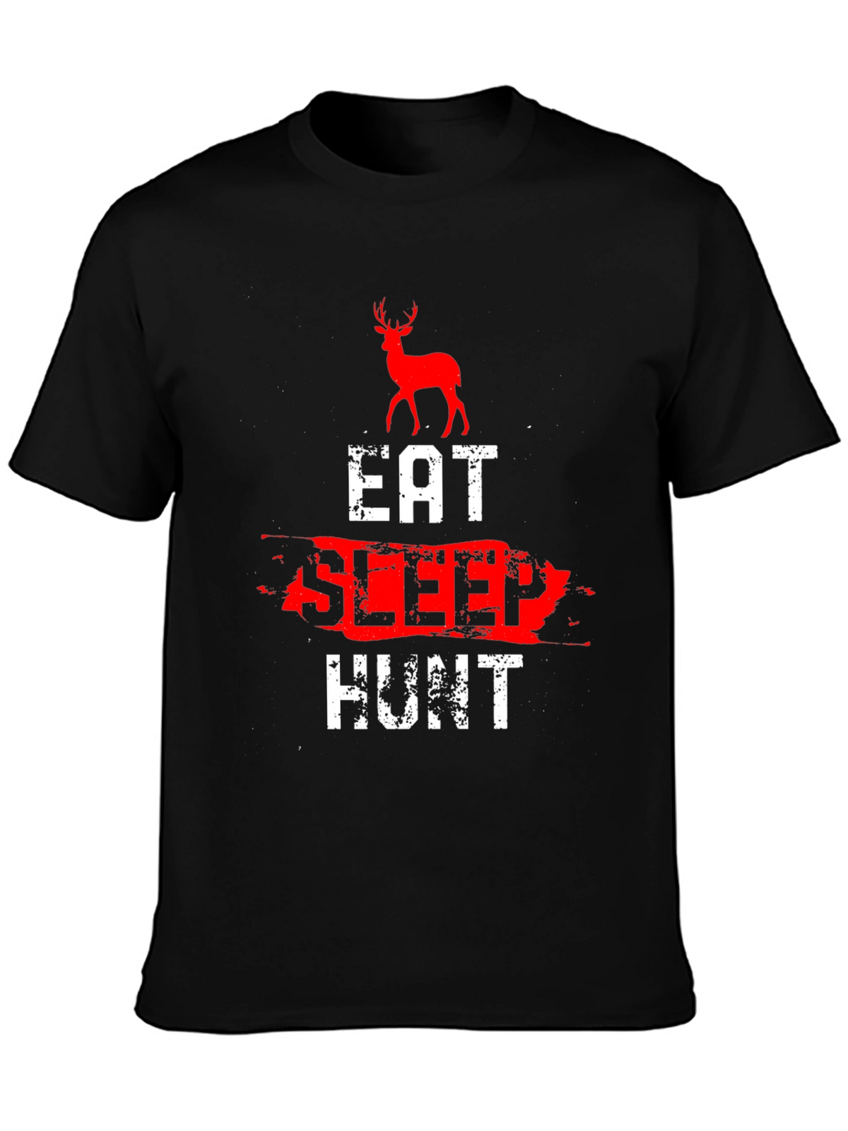 Eat Sleep Hunt Deer Graphic Tee - Black