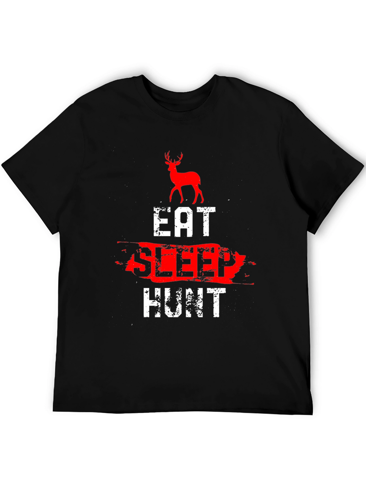 Eat Sleep Hunt Deer Graphic Tee - Black
