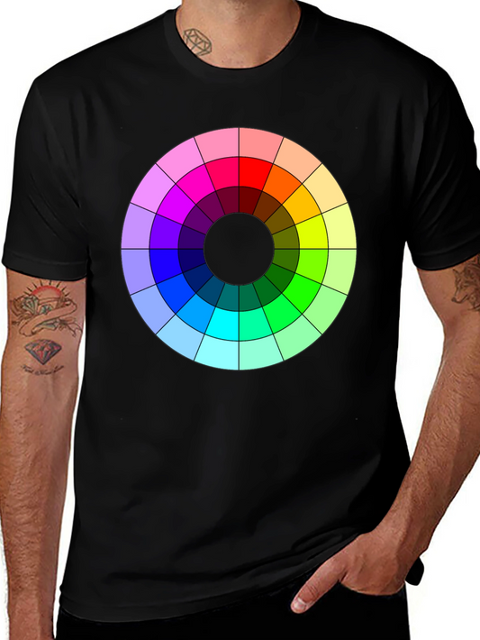 Color Wheel Graphic Tee - Artistic & Vibrant Design