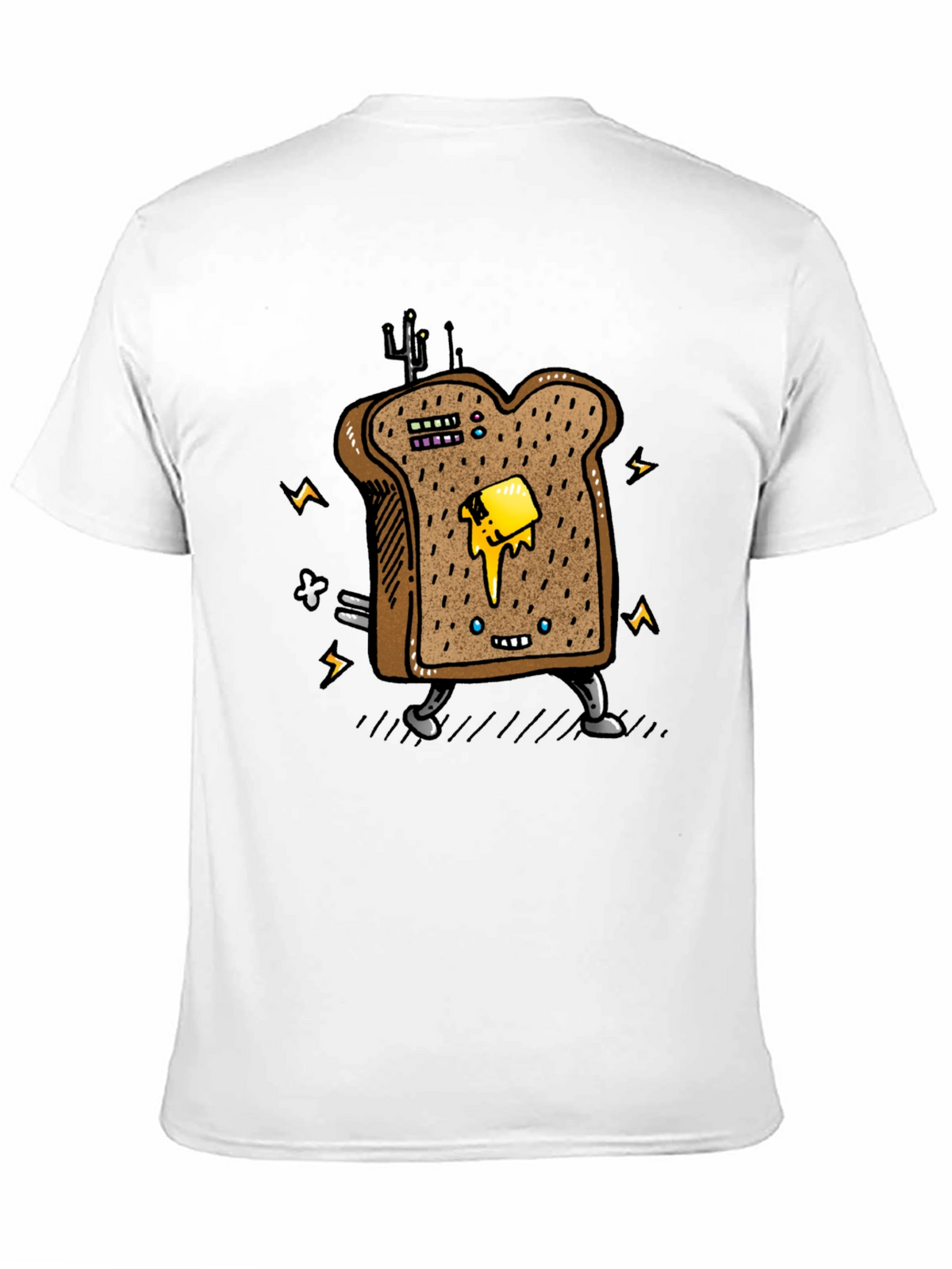 Animated Toast Graphic Black T-Shirt