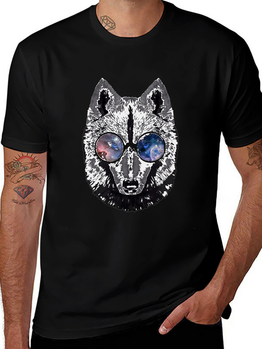 Wolf Graphic Tee - Galaxy Glasses