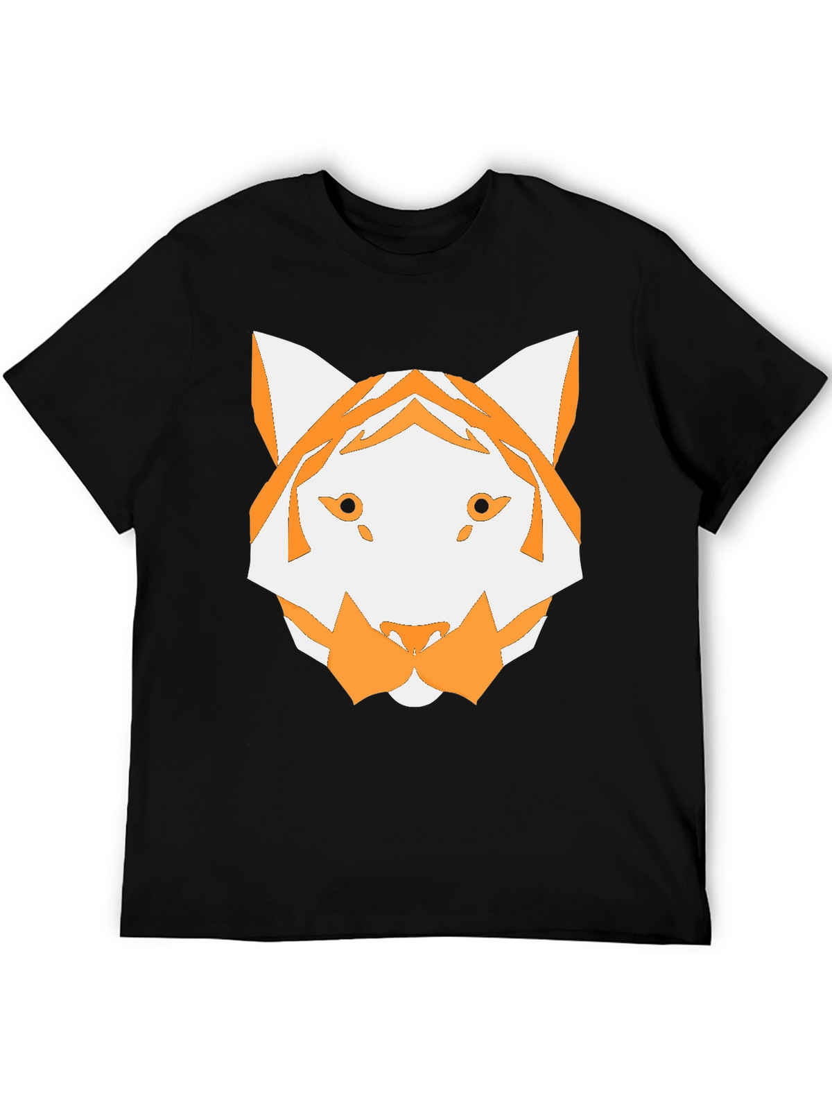 Geometric Tiger Graphic Tee - Black
