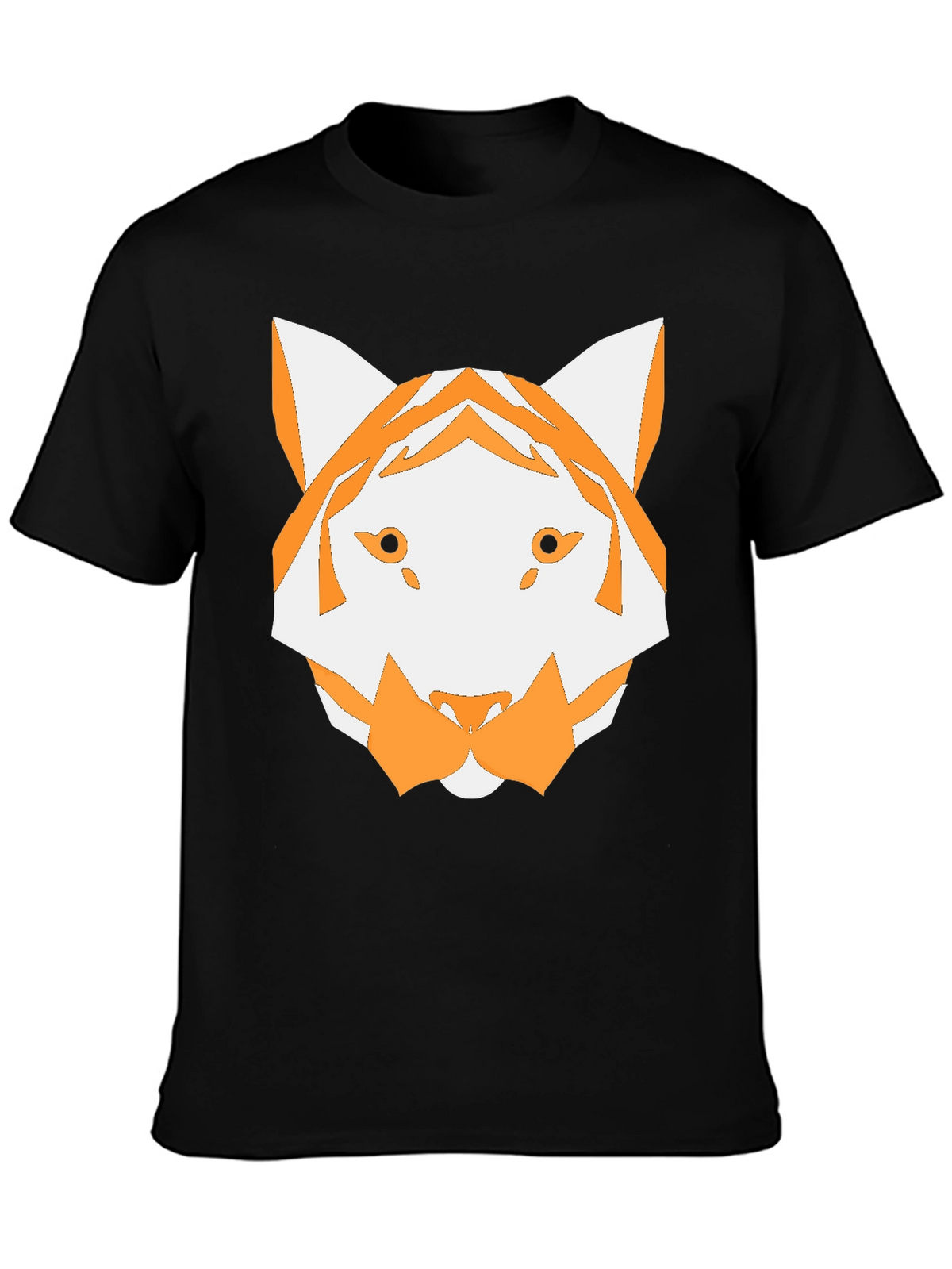 Geometric Tiger Graphic Tee - Black