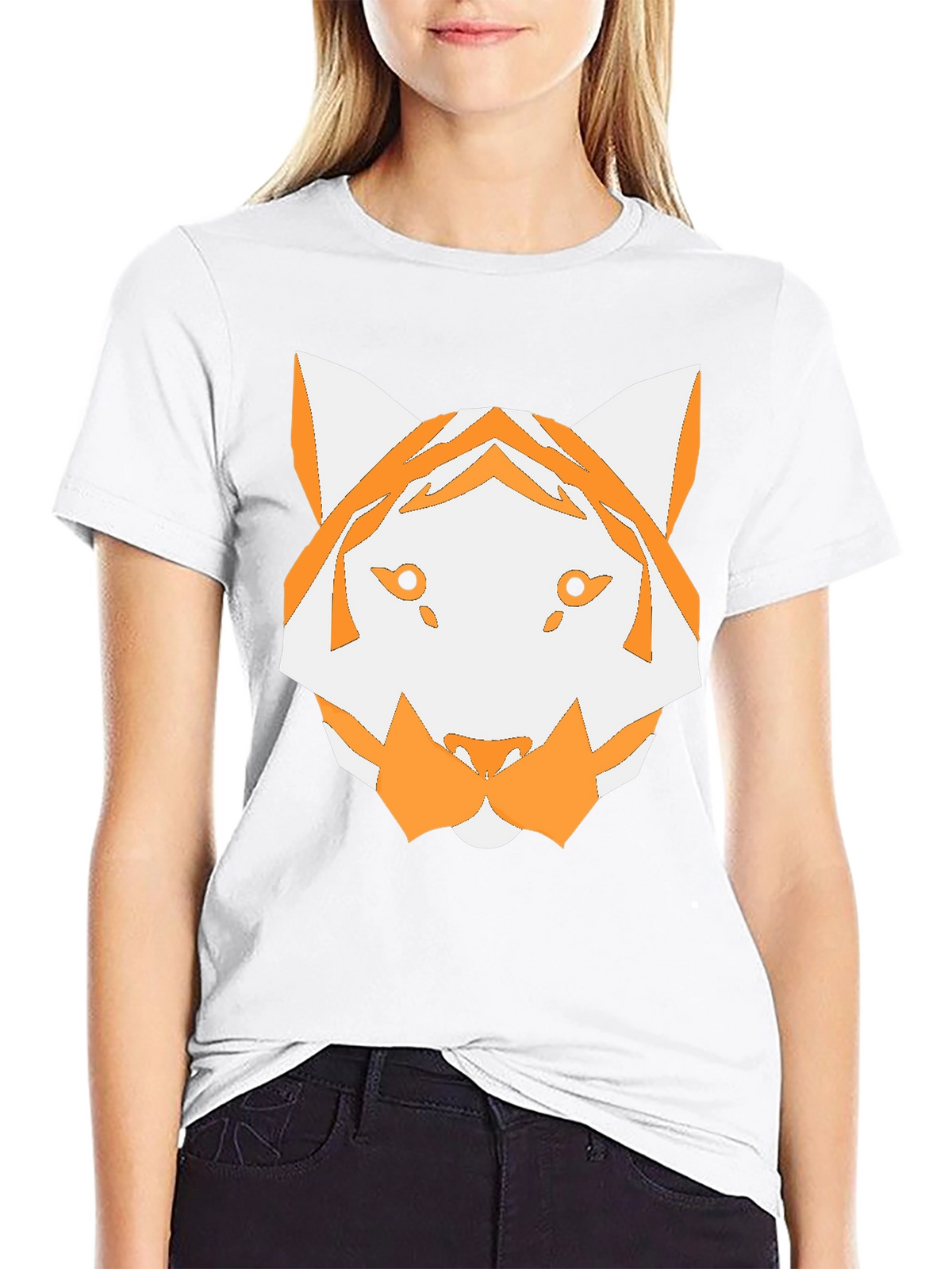 Geometric Tiger Graphic Tee - Black