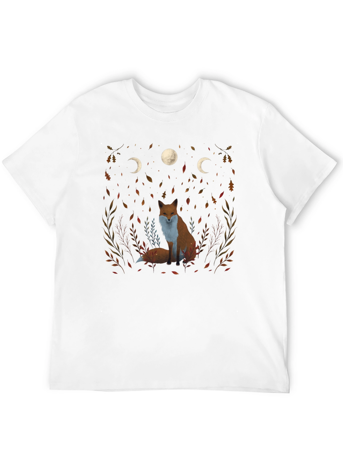 Fox and Moon Phase Graphic Tee