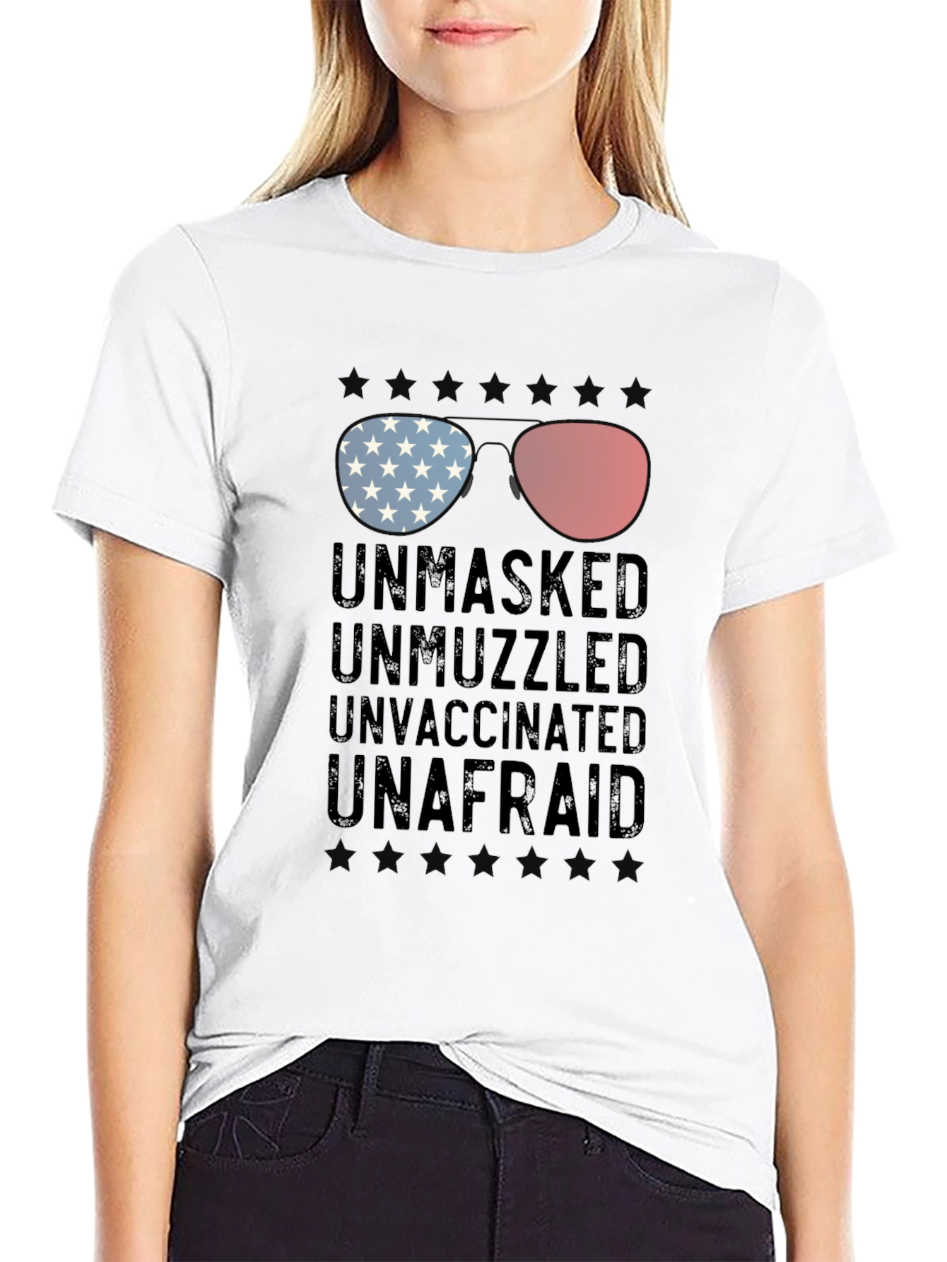 Unmasked Unvaccinated Patriotic T-Shirt