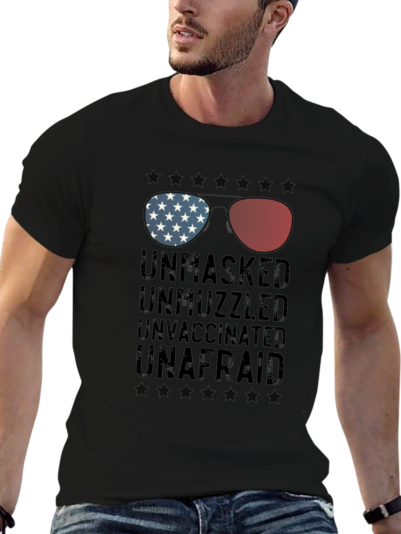Unmasked Unvaccinated Patriotic T-Shirt