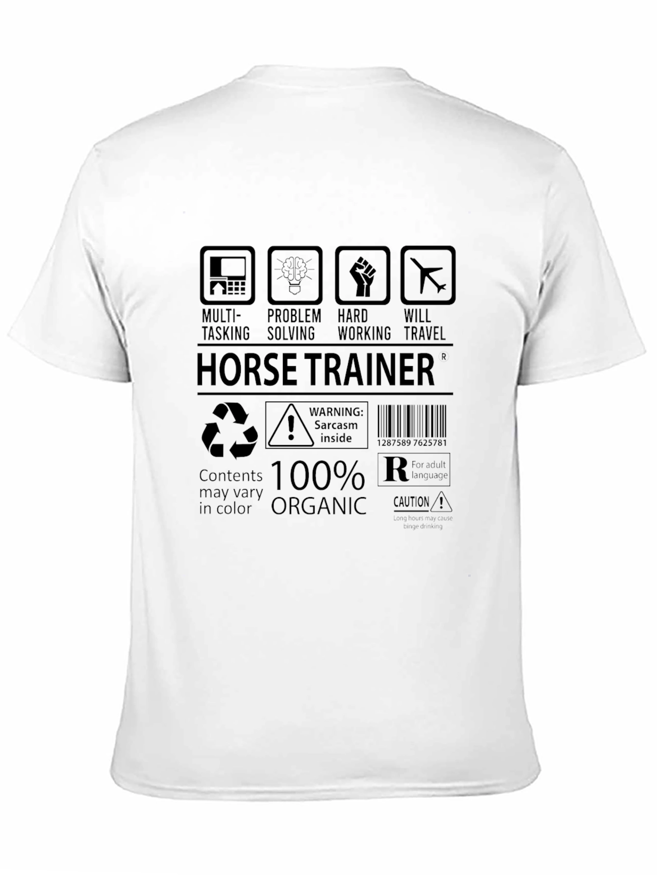 Horse Trainer Graphic T-Shirt - Multi-Tasking Organic