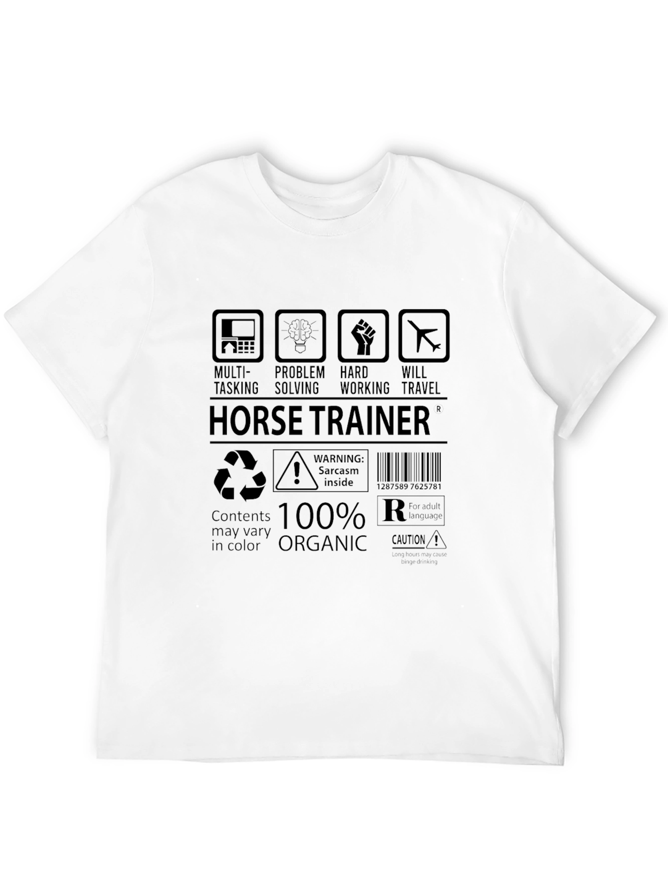 Horse Trainer Graphic T-Shirt - Multi-Tasking Organic