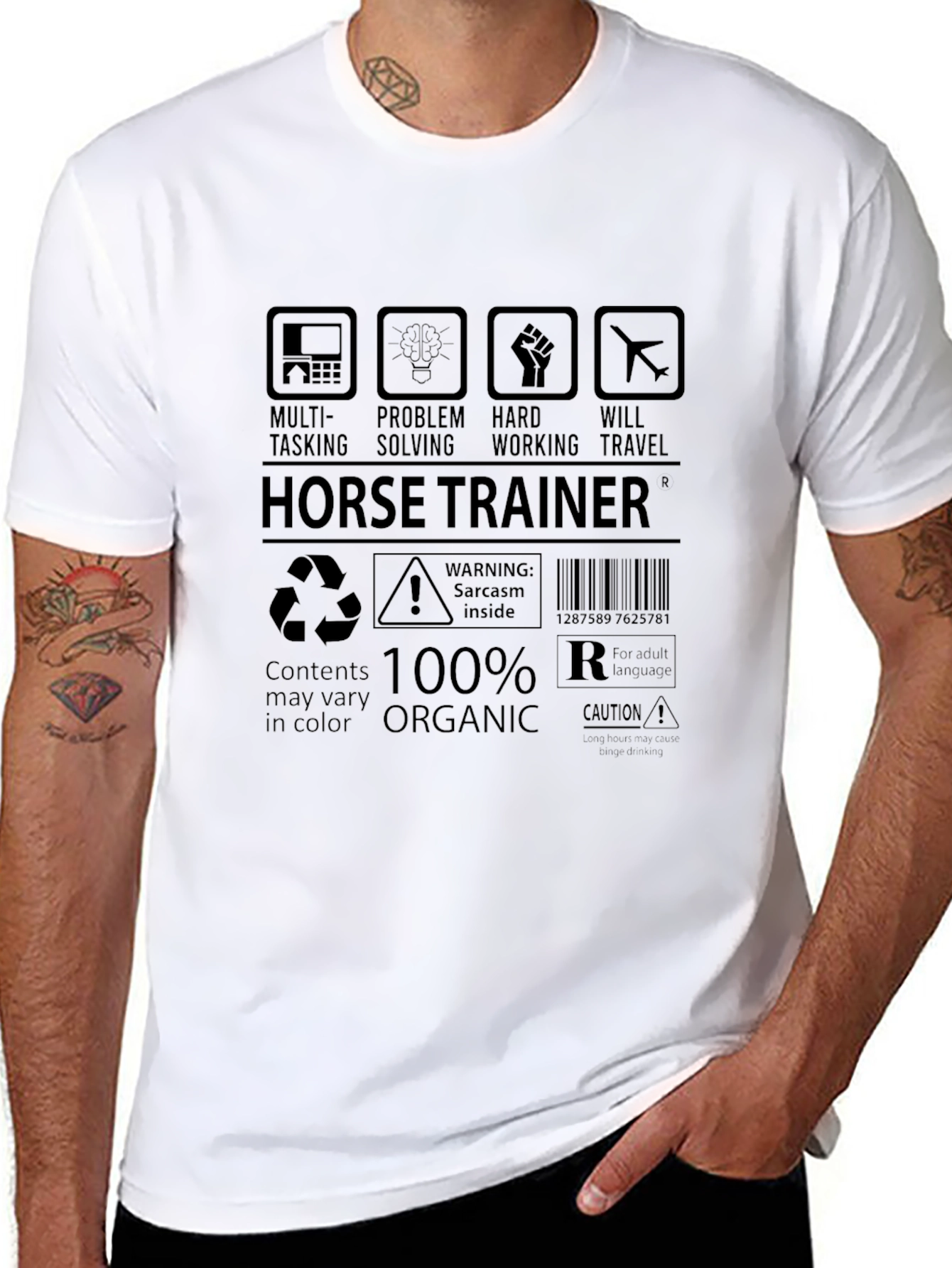 Horse Trainer Graphic T-Shirt - Multi-Tasking Organic
