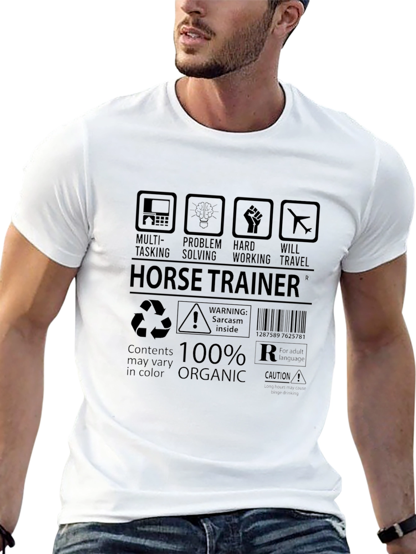 Horse Trainer Graphic T-Shirt - Multi-Tasking Organic