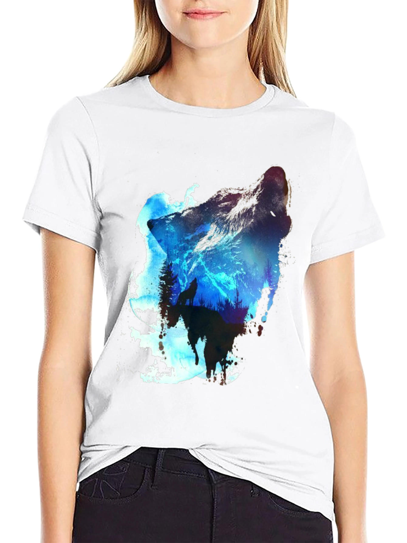 Wolf Silhouette Graphic T-Shirt - Nature Inspired Tee