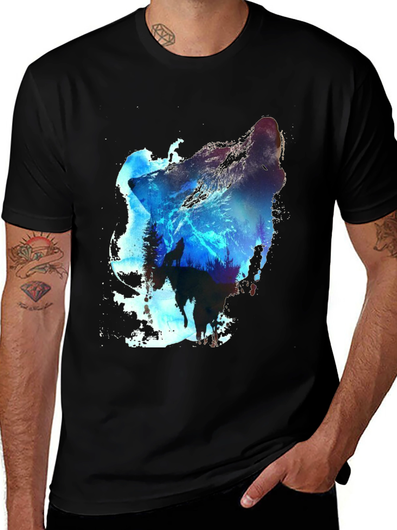 Wolf Silhouette Graphic T-Shirt - Nature Inspired Tee