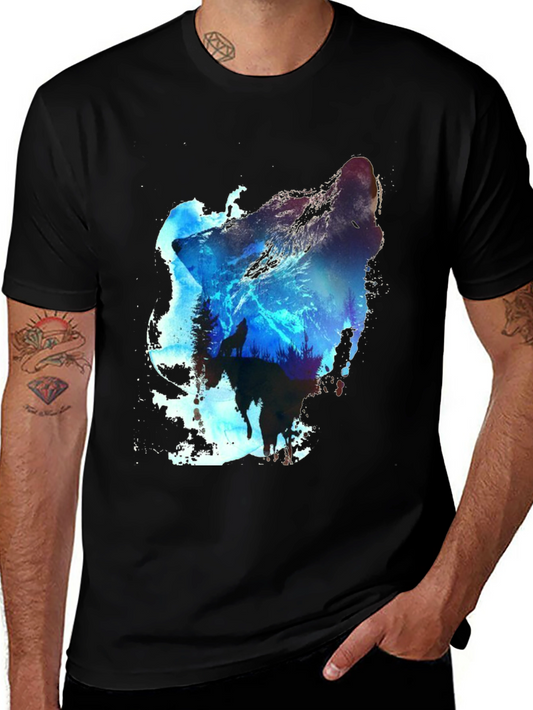 Wolf Silhouette Graphic T-Shirt - Nature Inspired Tee