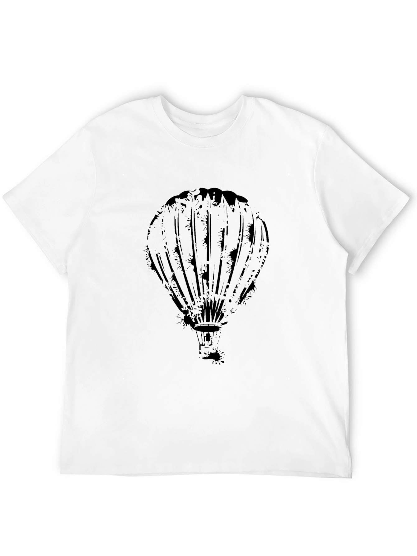 Mens Black Hot Air Balloon Graphic Tee
