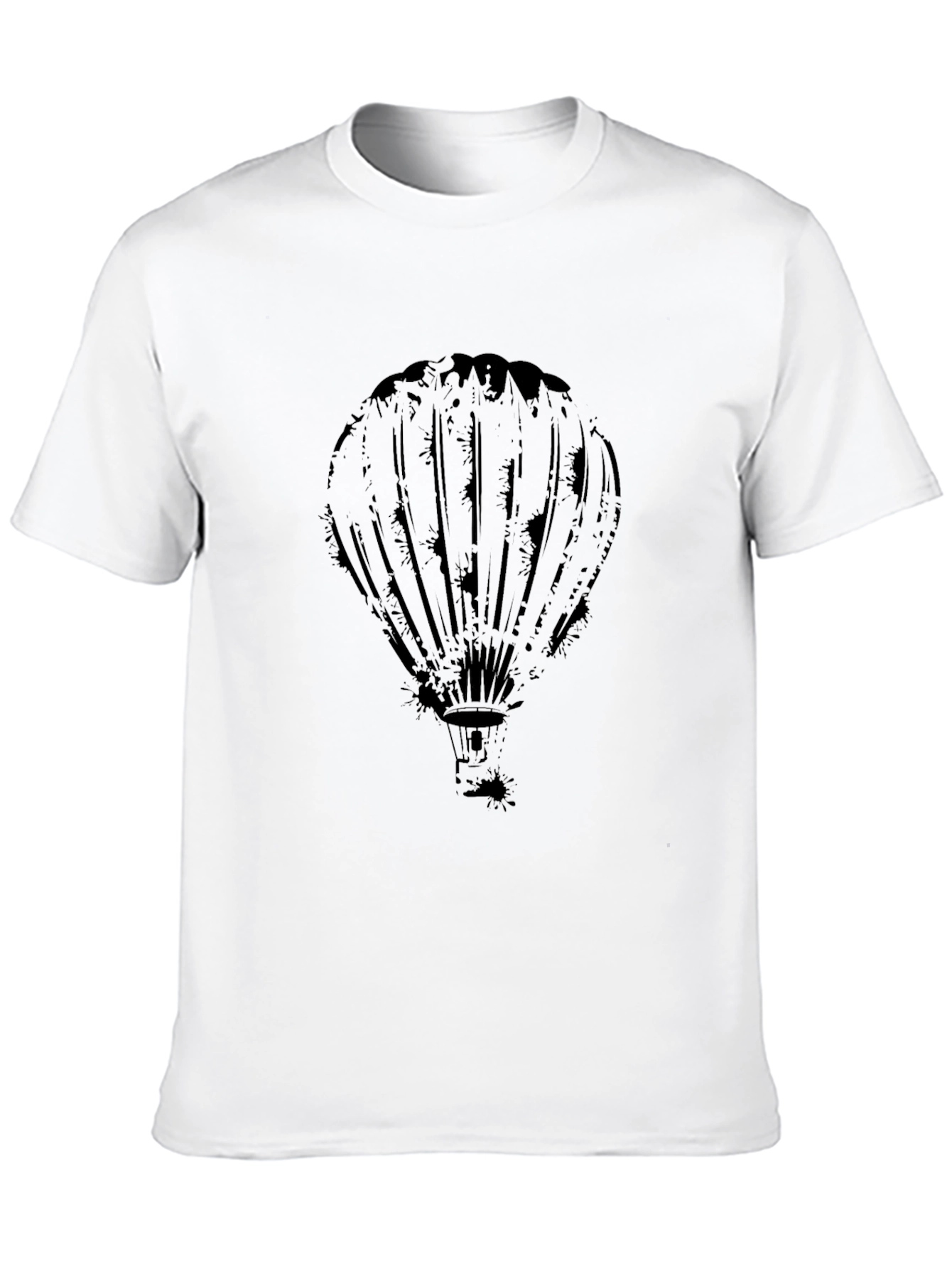 Mens Black Hot Air Balloon Graphic Tee