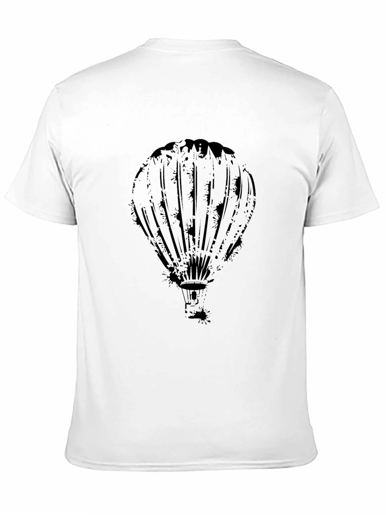 Mens Black Hot Air Balloon Graphic Tee