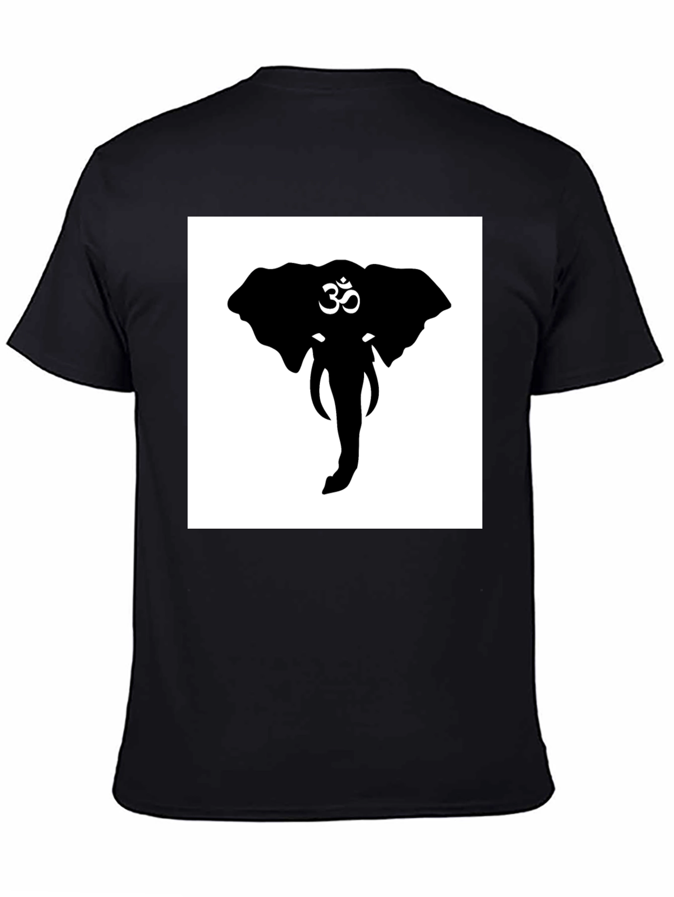 Elephant Om Symbol Graphic Tee - Black Cotton T-Shirt