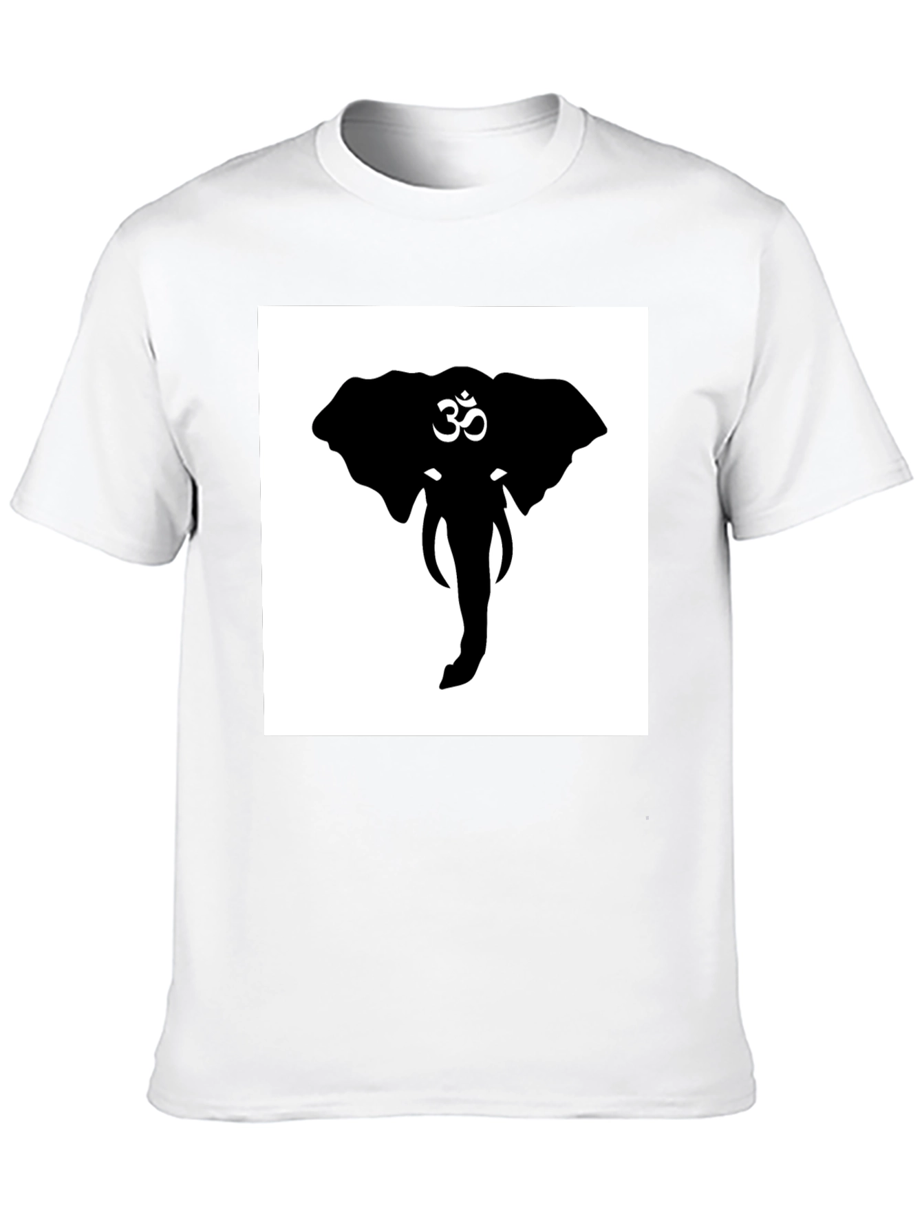 Elephant Om Symbol Graphic Tee - Black Cotton T-Shirt