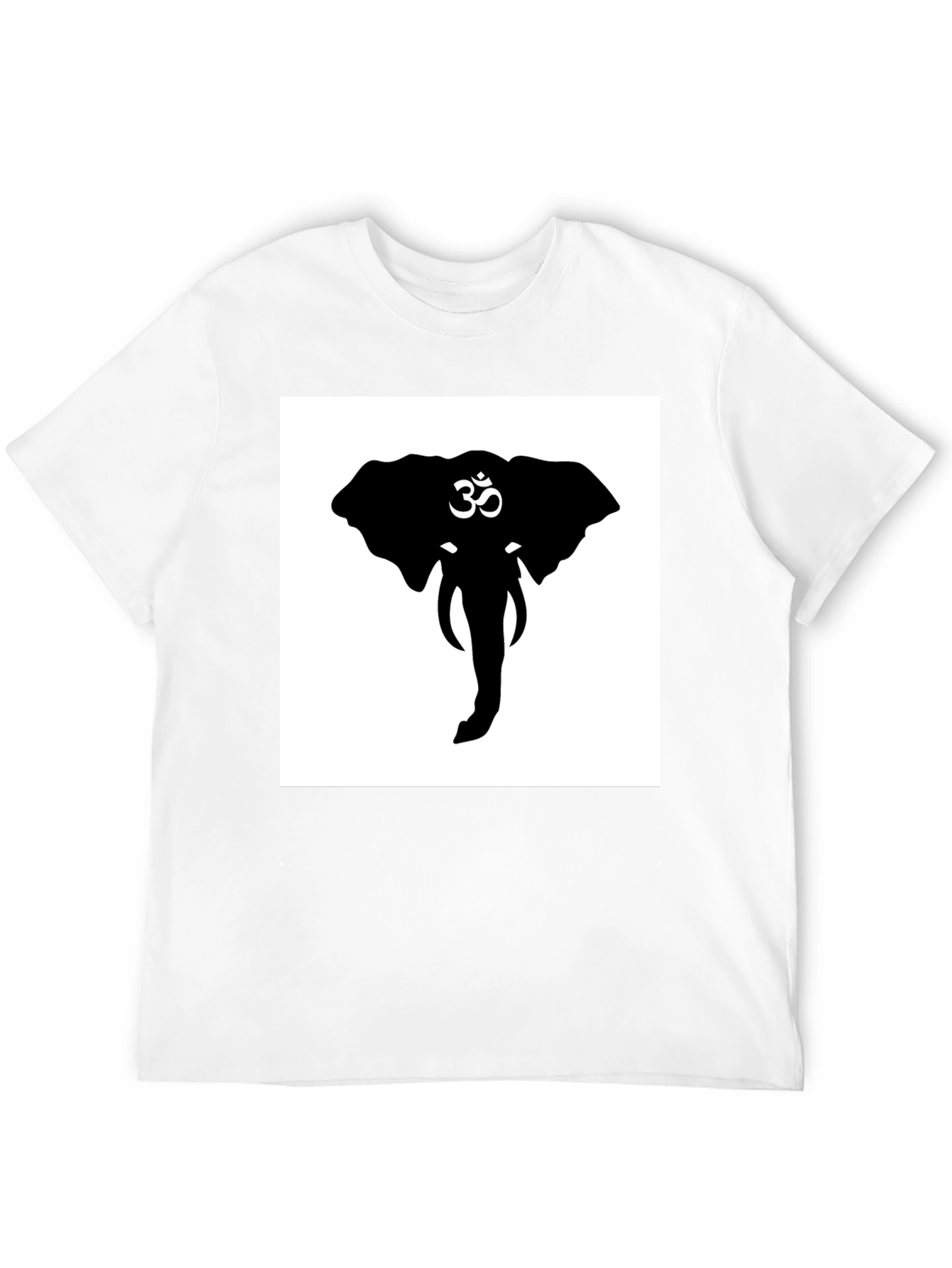 Elephant Om Symbol Graphic Tee - Black Cotton T-Shirt