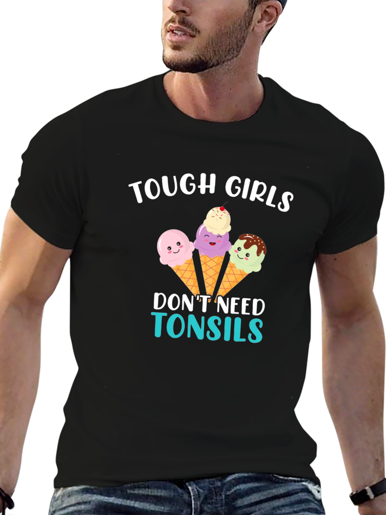 Tough Girls Dont Need Tonsils Ice Cream Graphic Tee