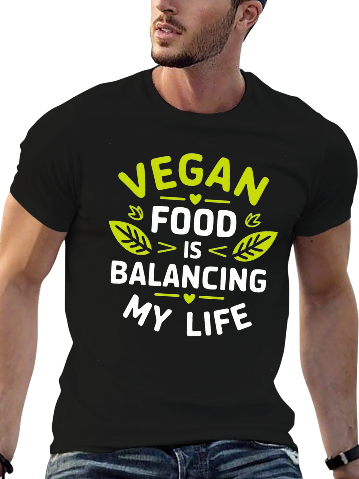 Vegan Food Balancing Life Graphic T-Shirt