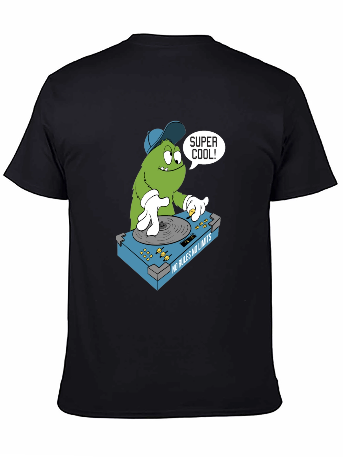 Super Cool Monster DJ T-Shirt - Black