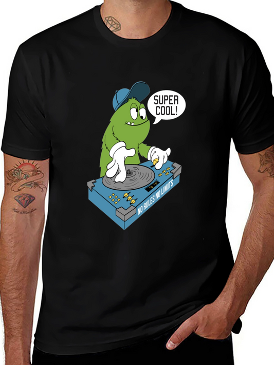 Super Cool Monster DJ T-Shirt - Black