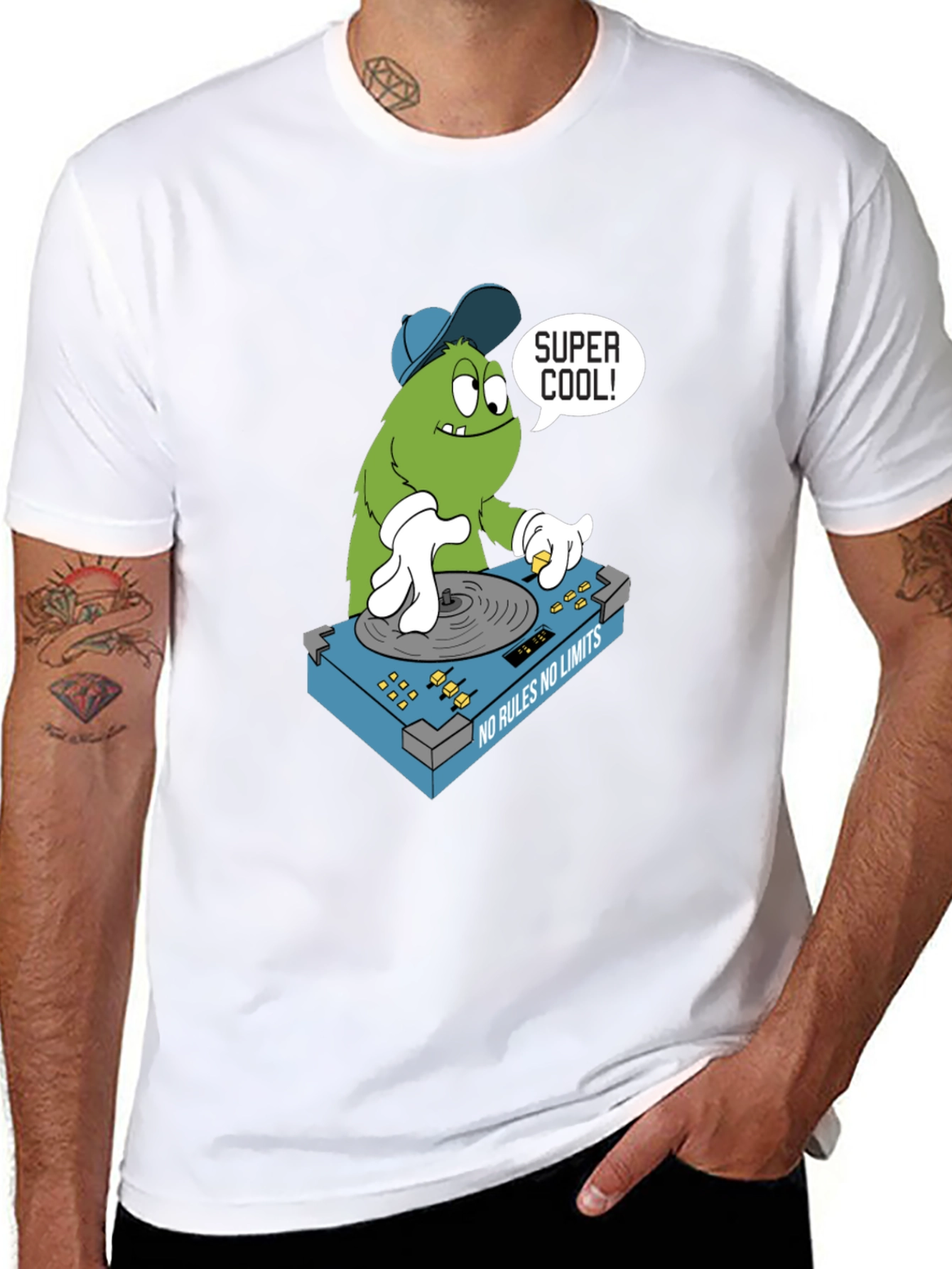 Super Cool Monster DJ T-Shirt - Black