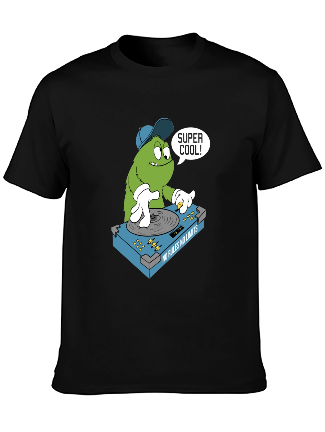 Super Cool Monster DJ T-Shirt - Black