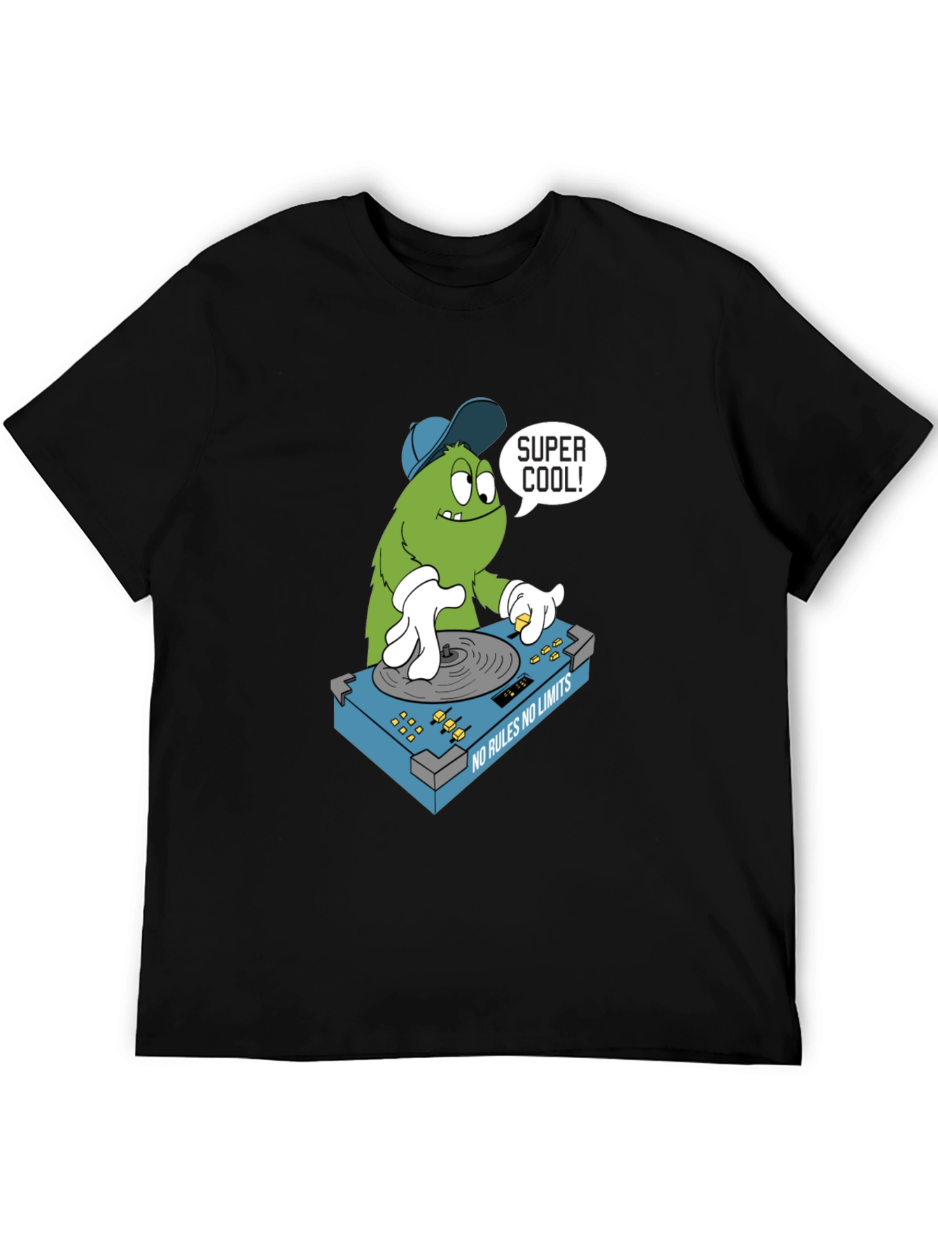 Super Cool Monster DJ T-Shirt - Black