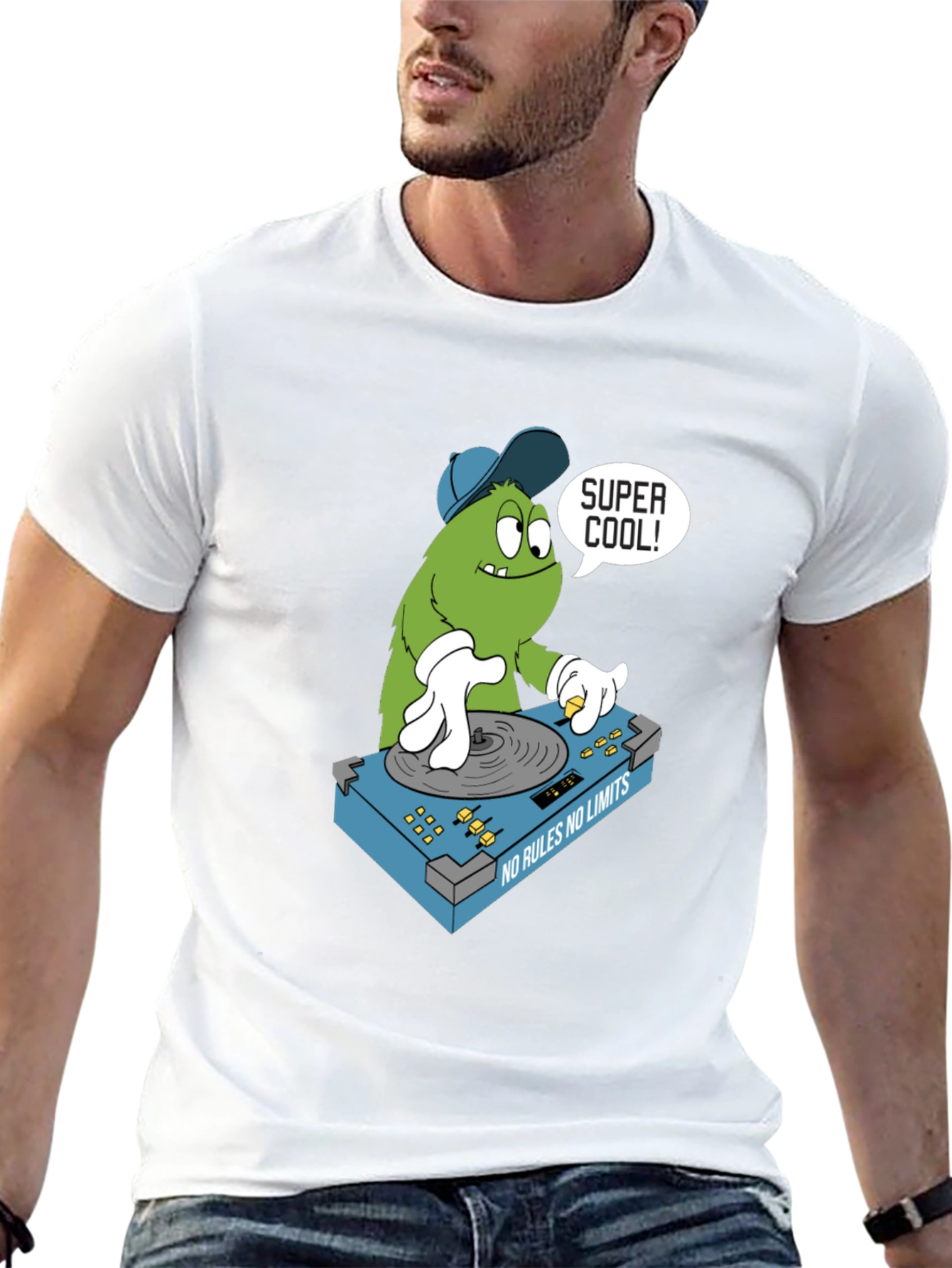Super Cool Monster DJ T-Shirt - Black