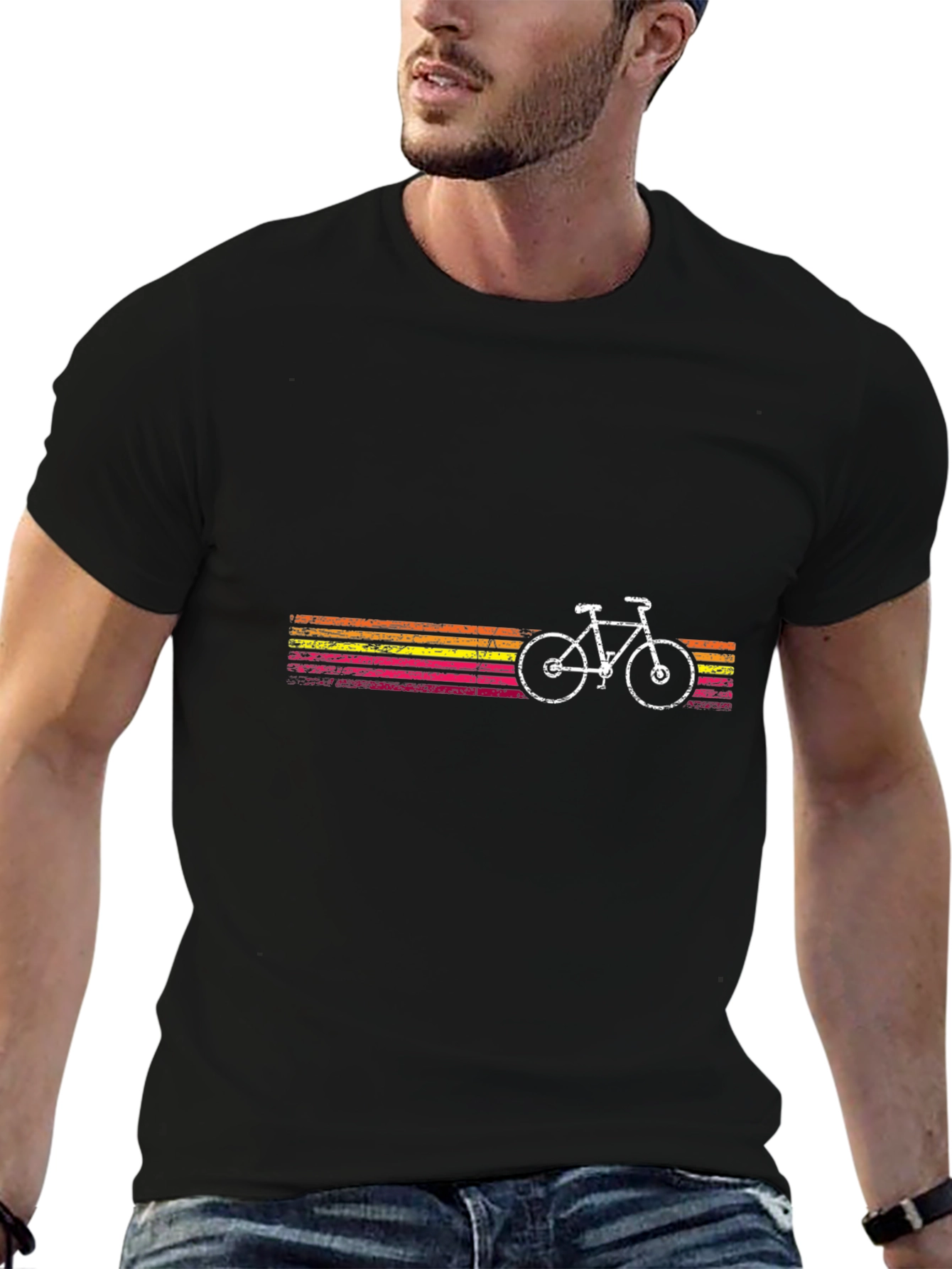 Retro Bike Graphic Tee - Mens Black T-Shirt