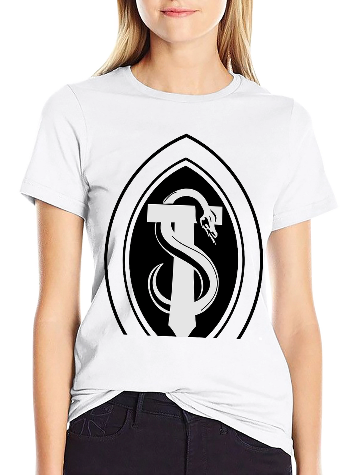 Caduceus Snake T-Shirt - Black