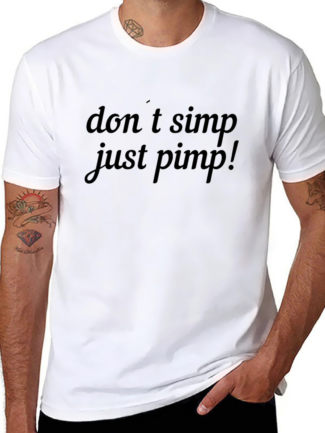 Dont Simp Just Pimp Black Graphic T-Shirt